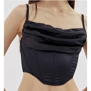 Urban Outfitters Women's Black Satin Corset Top Women's sz. S